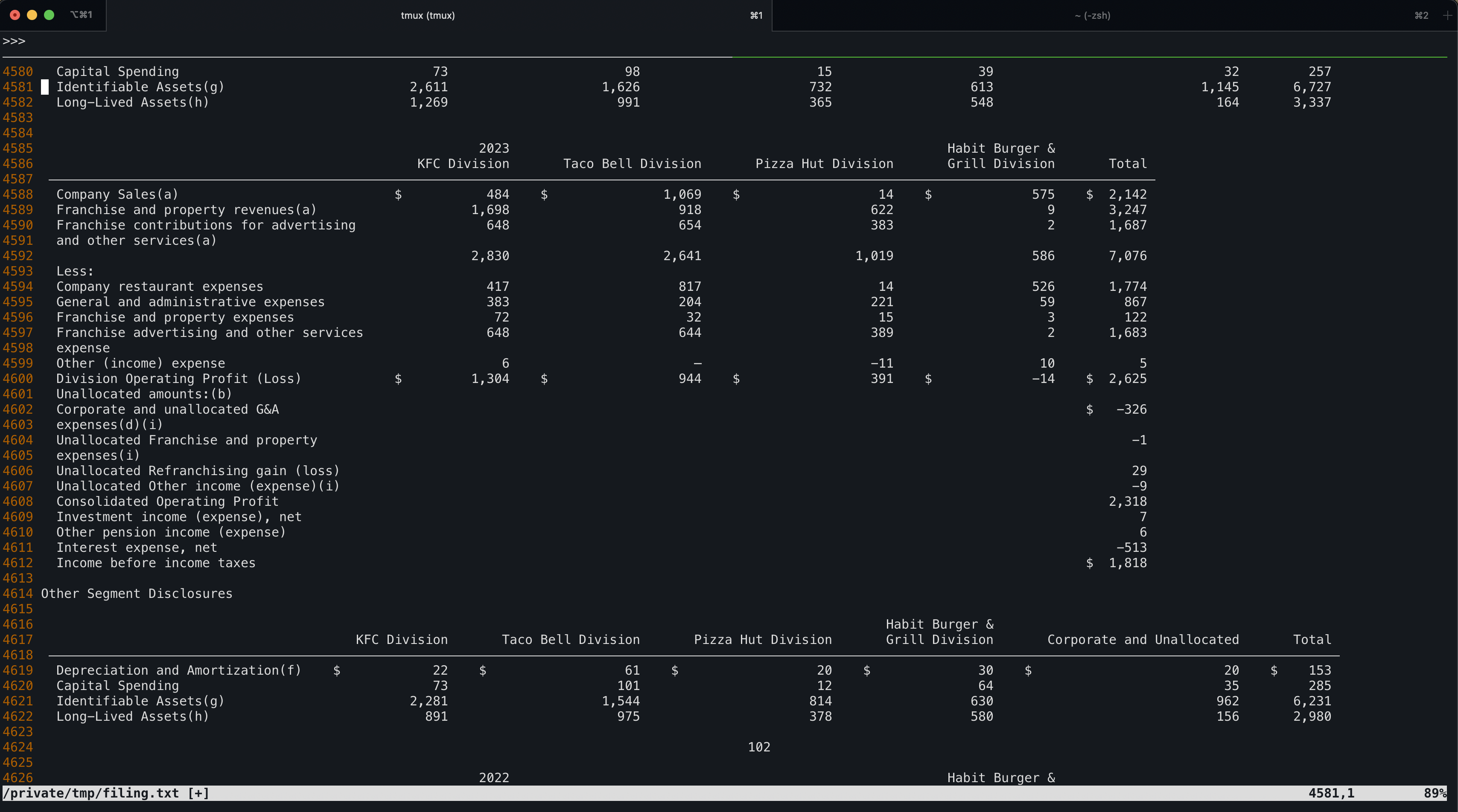 Yum Brands 10-K financial data